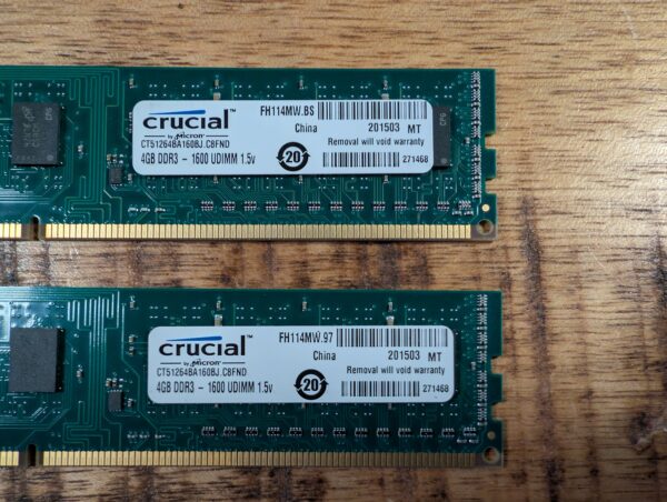 Crucial 8GB Set DDR3 1600Mhz