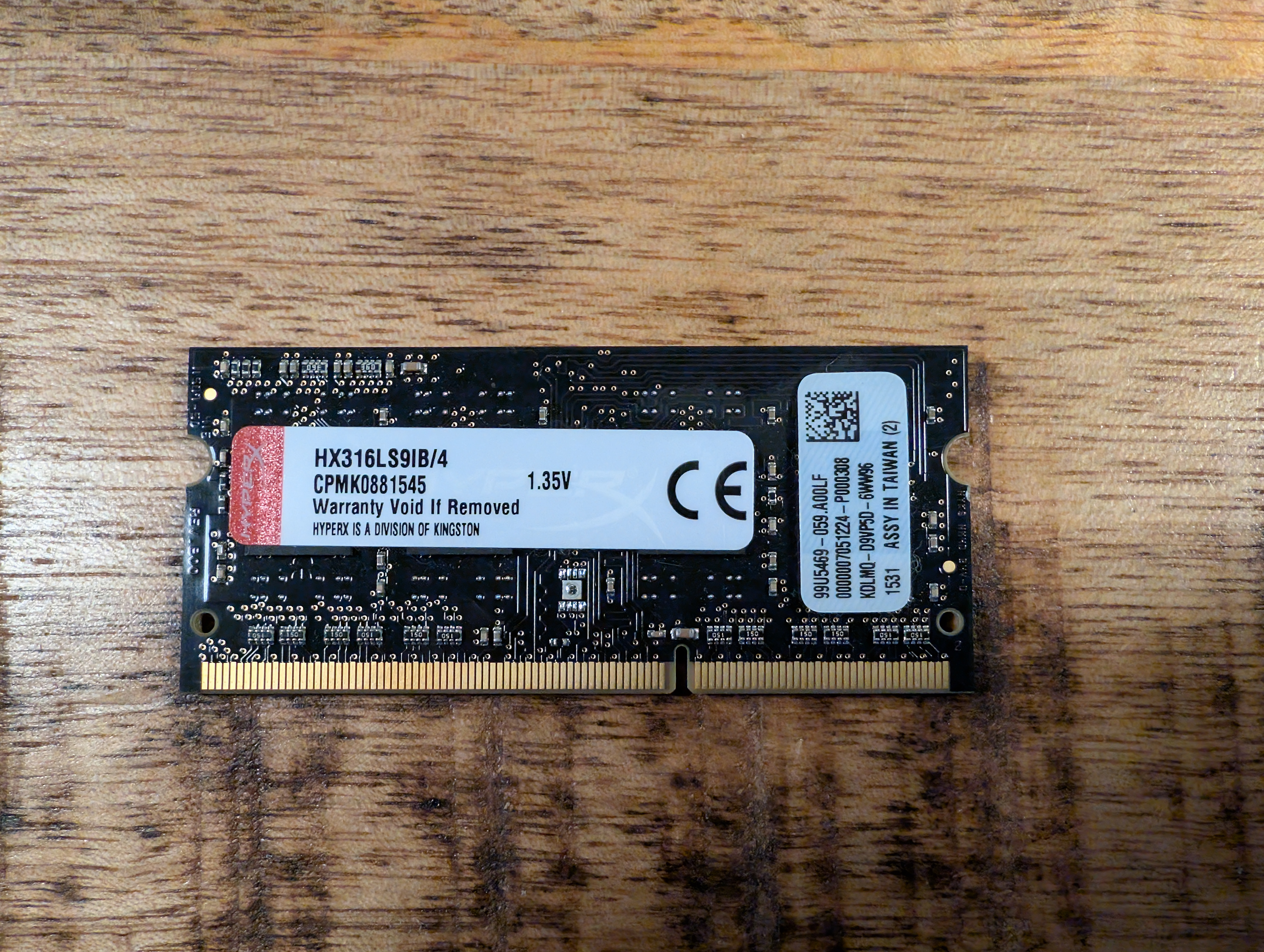 HyperX 4GB DDR3L 1600Mhz